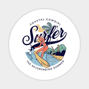 Coastal Cowgirl Surfer Magnet